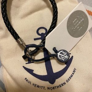 BN Paul Hewit Anchor Bracelet Phrep Lite Silver Leather Black size XL